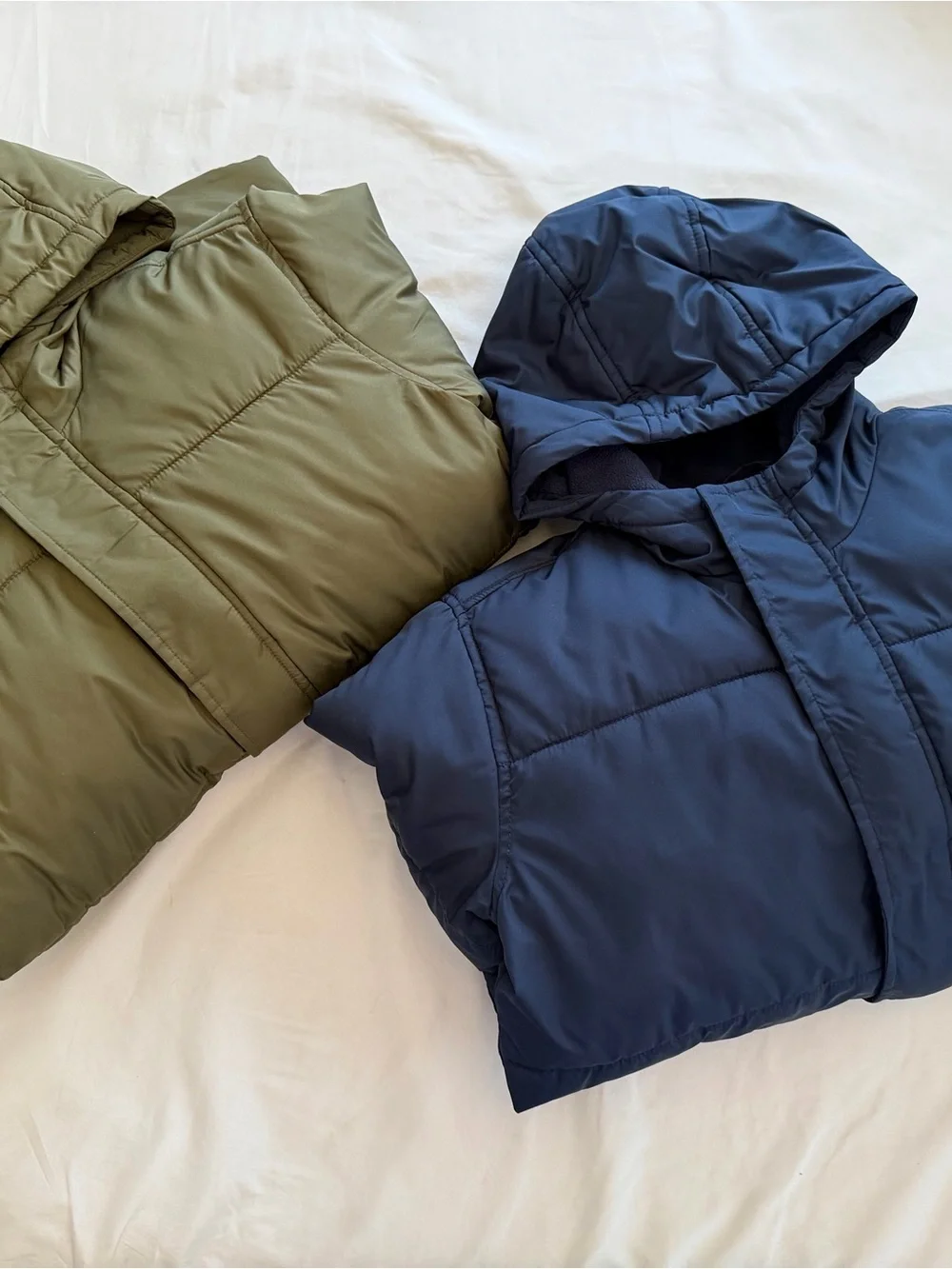 Old Navy Kids Puffer Jacket Set in Olive Green and Navy